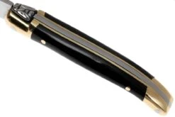 Laguiole En Aubrac Mini Navaja, De Cuerno De Búfalo L0207BUL -Luz de Acero AUL0207BUL 06 laguiole en aubrac ktaul0207bul 06