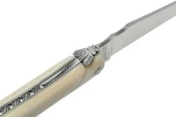 Laguiole En Aubrac Le Perlé 12 Cm L0512OS6J3 Full Handle Hueso Blanco -Luz de Acero AUL0512OS6J3 06 laguioleaubrac
