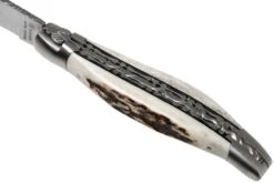 Laguiole En Aubrac 12cm Double Plates, Stag Horn Limado A Mano, L0712BCI/FSB1 -Luz de Acero AUL0712BCI FSB1 07 laguiole en aubrac