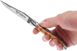 Laguiole En Aubrac 12cm Double Plates, Olive Burl Limado A Mano, L0712LLI-FSJ1 -Luz de Acero AUL0712LLI FSJ1 07 laguiole en aubrac aul0712lli fsj1 07