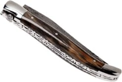 Laguiole En Aubrac 12 Cm Navaja Damascata, Full Handle Cuerno L0712PCI-FFI1 -Luz de Acero AUL0712PCI FFI1 04 laguiole en aubrac aul0712pci ffi1 04
