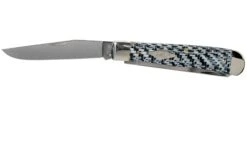 Case Medium Trapper White & Black Carbon Fiber-G10 Weave Smooth, 38920 10254 SS Navaja -Luz de Acero CE38920 03 case