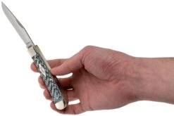 Case Medium Trapper White & Black Carbon Fiber-G10 Weave Smooth, 38920 10254 SS Navaja -Luz de Acero CE38920 05 case