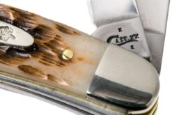 Case Medium Stockman Amber Jigged Bone, 00042, 6318 SS Navaja -Luz de Acero CE42 06 case ce42 06