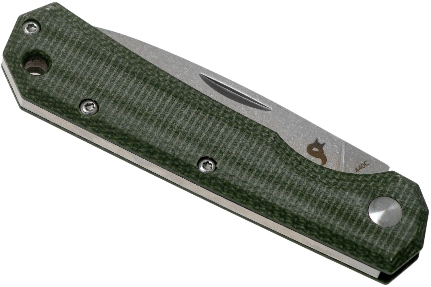 Fox Black Fox Ciol Folding Knife BF-748MI Green Micarta Navaja, Denis Simonutti Design 6 Fox Black Fox Ciol Folding Knife BF-748MI Green Micarta Navaja, Denis Simonutti Design - Imagen 4