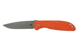 Rick Hinderer FireTac Spanto Acid Stonewash, Working Finish Orange G10, Navaja