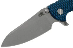 Rick Hinderer XM18 3.5 Skinny Sheepsfoot 20CV Working Finish, Blue/Black G10 Navaja" -Luz de Acero HRK XM18 35 SSWF BB 03 rick hinderer knives