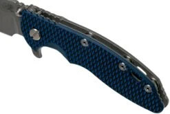 Rick Hinderer XM18 3.5 Skinny Sheepsfoot 20CV Working Finish, Blue/Black G10 Navaja" -Luz de Acero HRK XM18 35 SSWF BB 07 rick hinderer knives