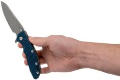 Rick Hinderer XM18 3.5 Skinny Sheepsfoot 20CV Working Finish, Blue/Black G10 Navaja" -Luz de Acero HRK XM18 35 SSWF BB 08 rick hinderer knives