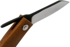 Ohta FK5 Higonokami-navaja, Natural Canvas Micarta -Luz de Acero OHTA OFF FK5 M N 06 ohta knives