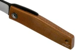 Ohta FK5 Higonokami-navaja, Natural Canvas Micarta -Luz de Acero OHTA OFF FK5 M N 07 ohta knives