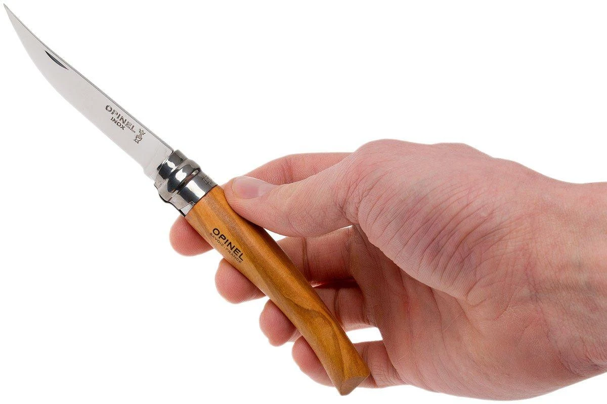 Opinel Navaja No. 8 Slim Line, Acero Inoxidable, Madera De Olivo 9 Opinel Navaja No. 8 Slim Line, Acero Inoxidable, Madera De Olivo - Imagen 7