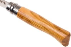 Opinel Navaja No. 8 Luxury Range, Acero Inoxidable, Madera De Olivo -Luz de Acero OP002023 06 opinel op002023 06