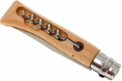 Opinel Navaja No. 10 Con Sacacorchos -Luz de Acero OPT001410 04 opinel no 10 kurkentrekker opt001410 d4