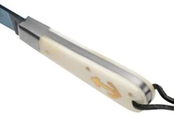Otter Anchor Knife SET 173 KN Large Blued Carbon, Bone, Brass Anchor, Leather Strap Navaja -Luz de Acero ORSET173KN 06 otter