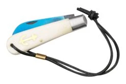 Otter Anchor Knife SET 173 KN Large Blued Carbon, Bone, Brass Anchor, Leather Strap Navaja -Luz de Acero ORSET173KN 07 otter