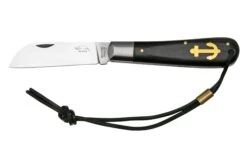 Otter Anchor Knife SET 173 Large Stainless, Grenadilla, Brass Anchor, Leather Strap Navaja