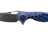 Rike Mini Hummingbird Navaja Damascus, Azul 1 Rike Mini Hummingbird Navaja Damascus, Azul -Luz de Acero RKMINI BL 01 rike knives mini hummingbird rkmini bl 01