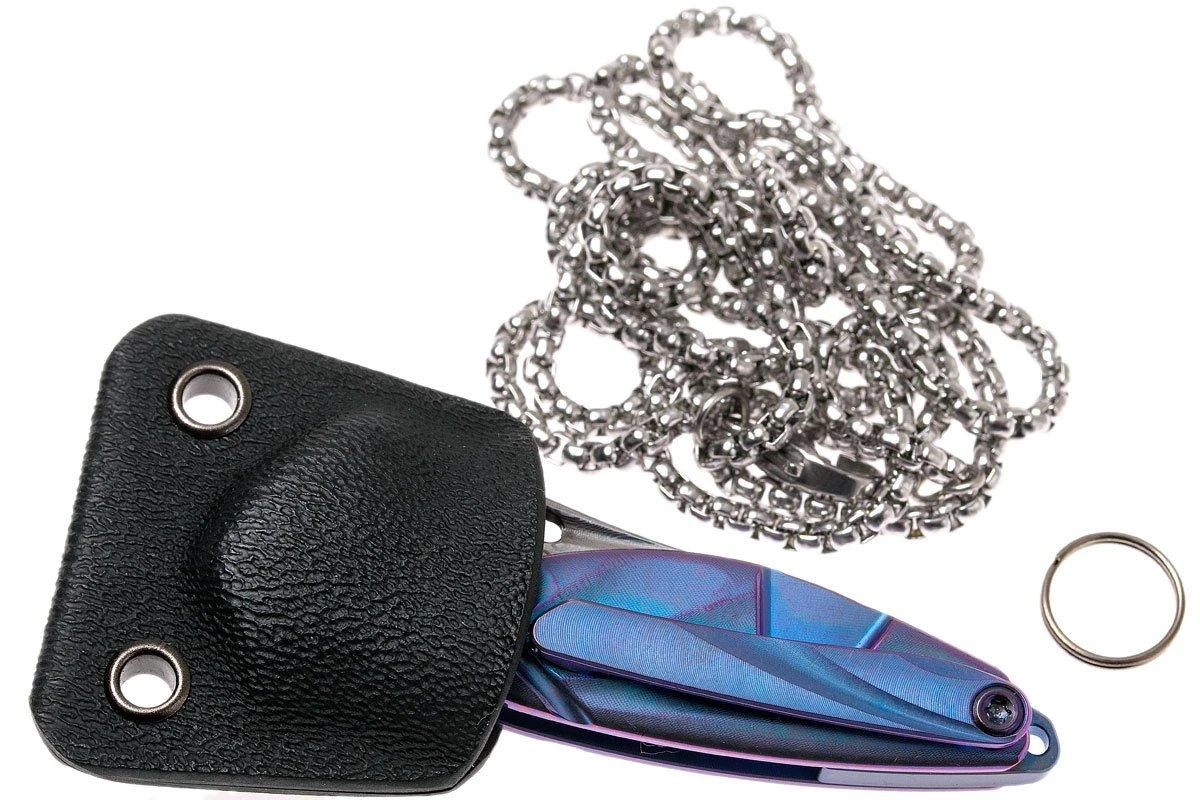 Rike Mini Hummingbird Navaja Damascus, Azul 11 Rike Mini Hummingbird Navaja Damascus, Azul - Imagen 9