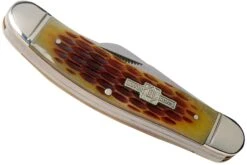 Rough Ryder Sowbelly Stockman Amber Bone RR080 Navaja Slipjoint -Luz de Acero RY080 04 rough ryder