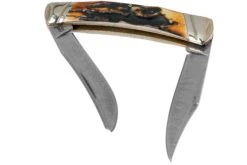 Rough Ryder Small Moose Cinnamon Stag RR2157 Damascus Navaja Slipjoint -Luz de Acero RY2157 02 rough ryder