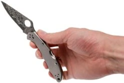 Spyderco C11TIPD Delica 4 Titanium Damascus Navaja 18 Spyderco C11TIPD Delica 4 Titanium Damascus Navaja -Luz de Acero SPC11TIPD 08 spyderco spc11tipd 08