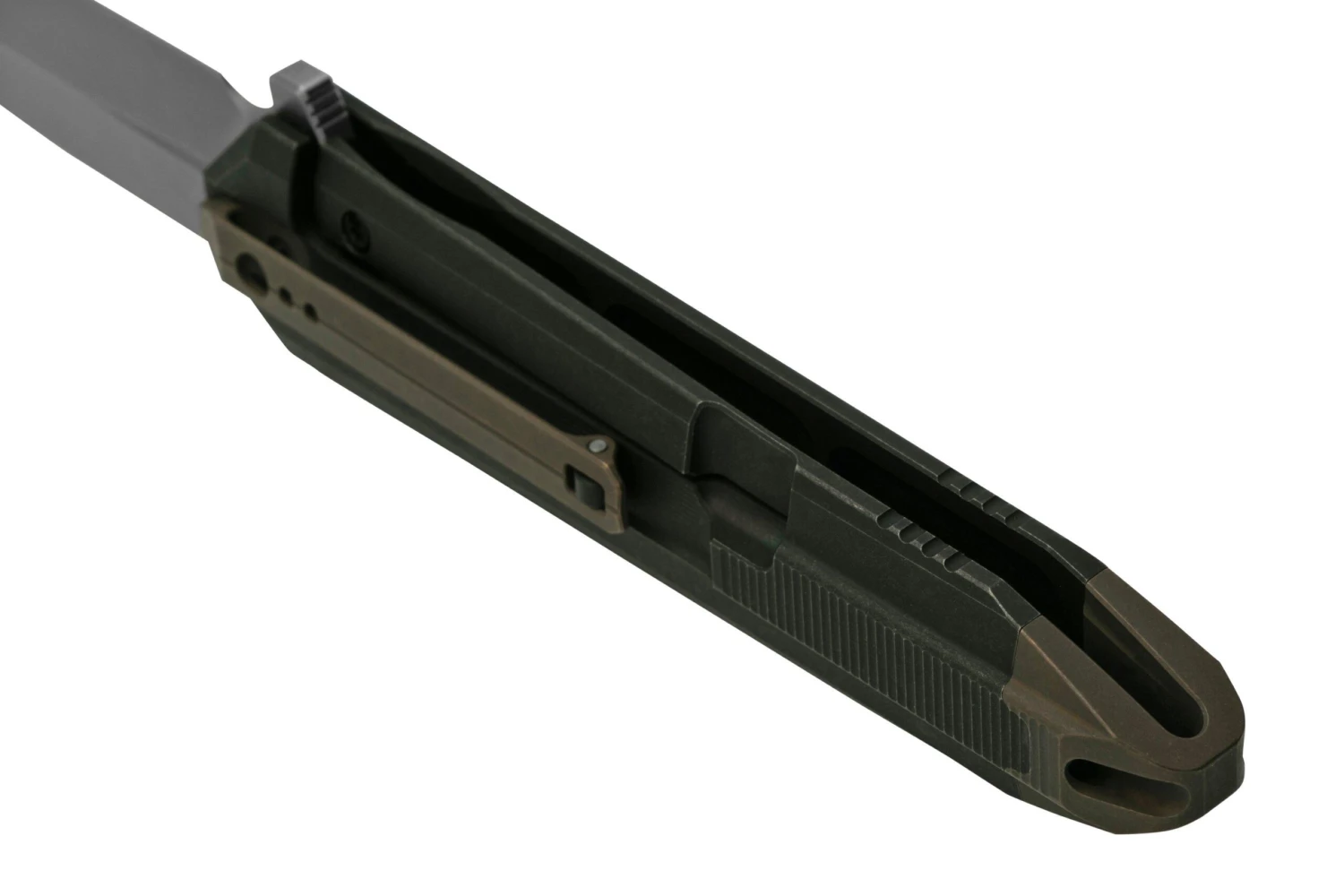 WE Knife Diatomic WE22032-3 Black Titanium Bronze Accents, Bead Blasted Single Edge Navaja 6 WE Knife Diatomic WE22032-3 Black Titanium Bronze Accents, Bead Blasted Single Edge Navaja - Imagen 4